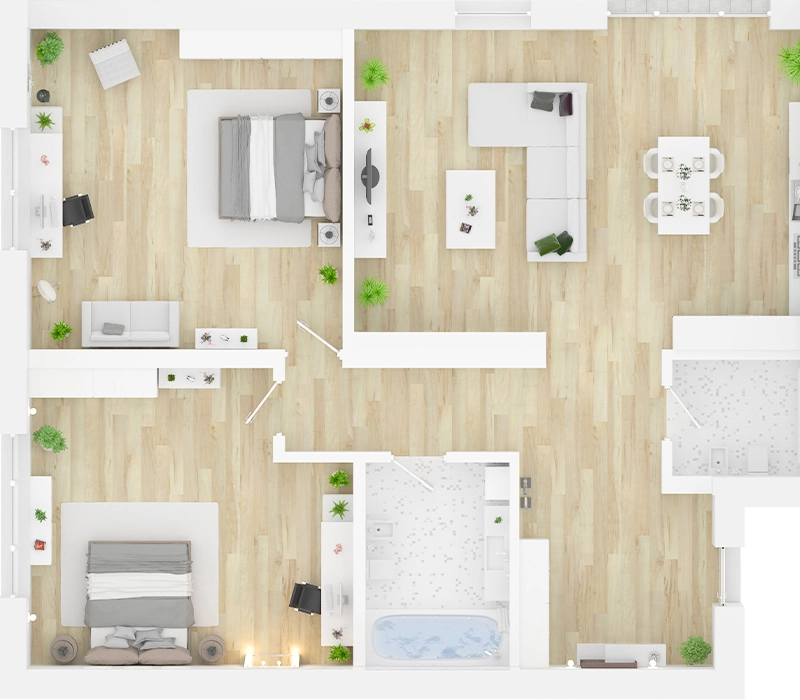 Apartamento piso plano