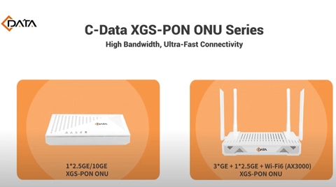 ONU XGS-PON ONT com Wi-Fi6 portas LAN AX3000, 10GE | Alimentado por C-Data