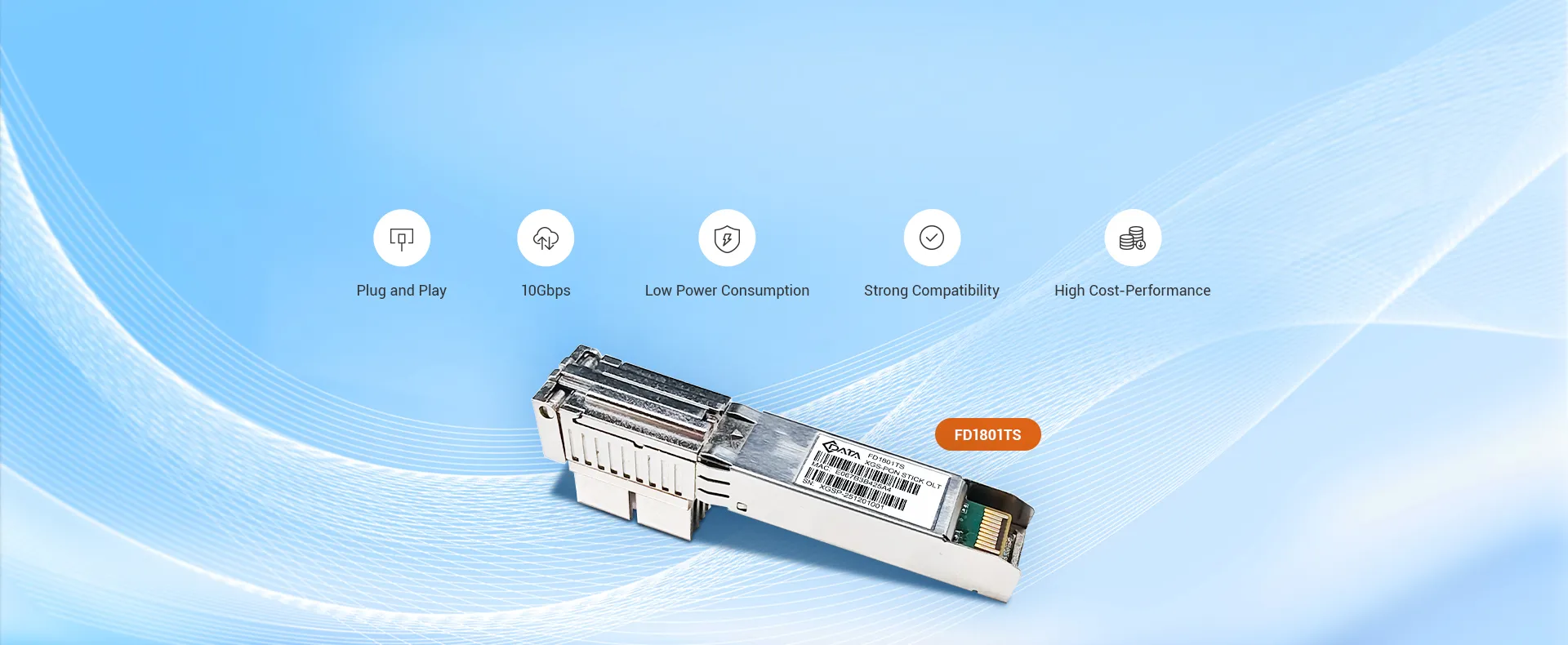 C-Data XGS-PON OLT SFP+ Stick com MAC